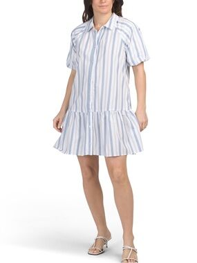 ELLEN TRACY
Button Front Raglan Sleeve Mini Dress